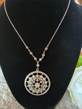 Sterling Silver Mandala Pendant Necklace | Stamped 925 | Sparkle Design